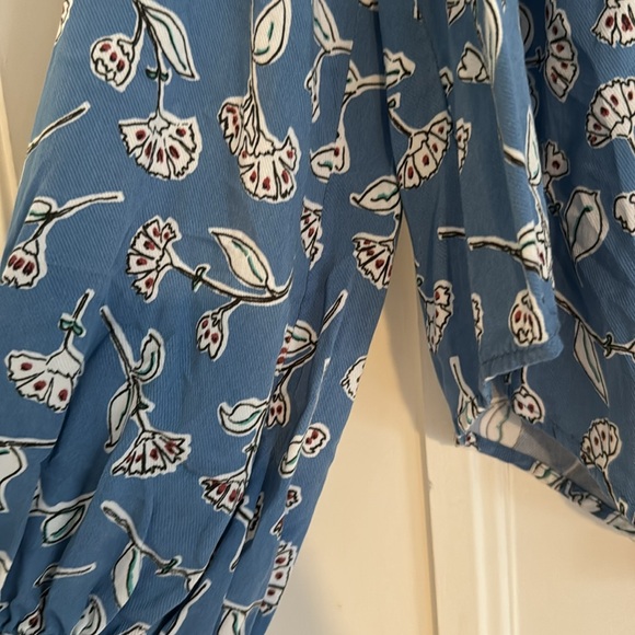Suncoo blue floral cropped blouse size t2 - Picture 4 of 7